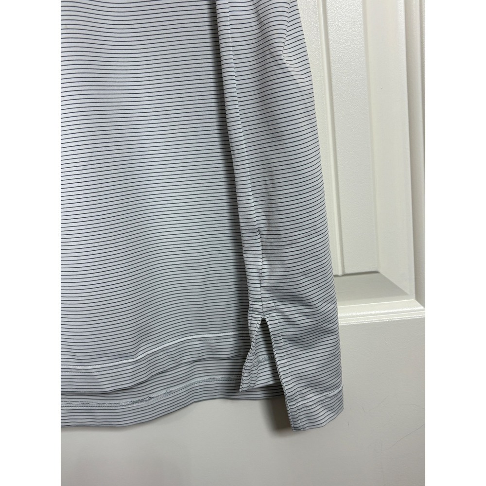 Peter Millar Summer Comfort White Black Striped Short Sleeve Golf Polo Shirt XL - Picture 5 of 14